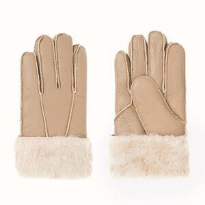 Ugg AUSTRALIAN SHEPHERD Leather Stitching Gloves Soft Chestnut Wool Sheepskin